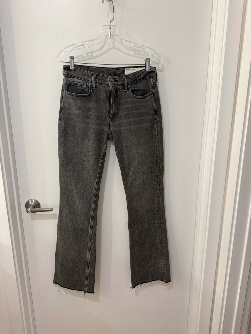 Rag & Bone Peyton Mid-Rise Bootcut Jeans in Washed Black